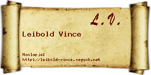 Leibold Vince névjegykártya